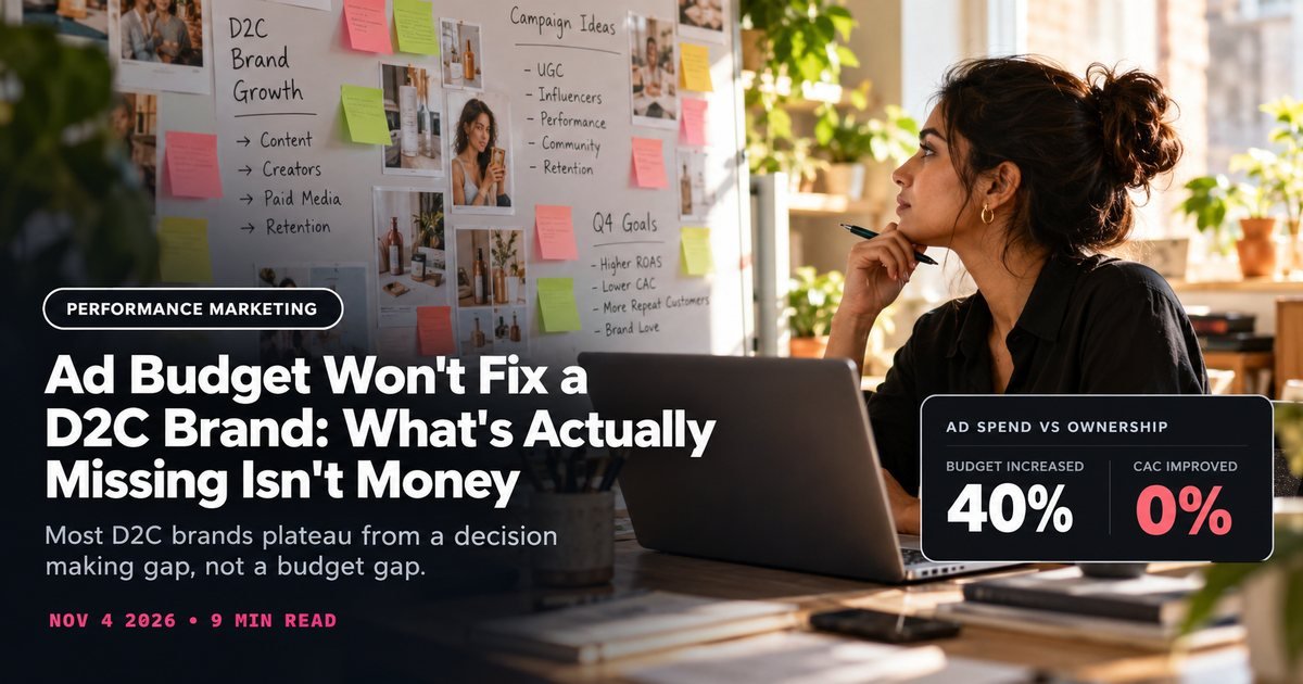 Ad Budget Won't Fix a D2C Brand: What's Actually Missing Isn't Money
