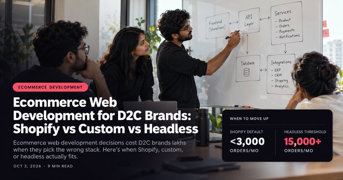 Ecommerce Web Development for D2C Brands: Shopify vs Custom vs Headless