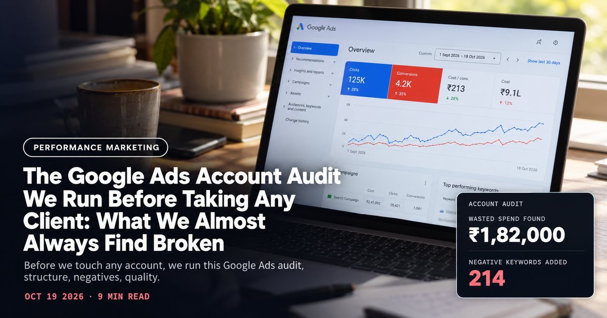 The Google Ads Account Audit We Run Before Taking Any Client: What We Almost Always Find Broken