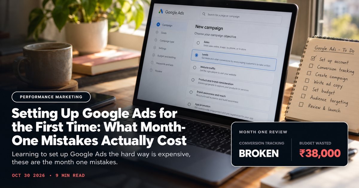 Setting Up Google Ads for the First Time: What Month-One Mistakes Actually Cost
