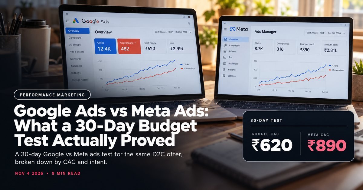 Google Ads vs Meta Ads: What a 30-Day Budget Test Actually Proved