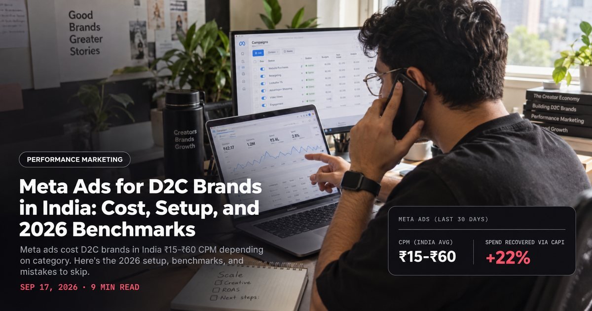 Meta Ads for D2C Brands in India: Cost, Setup, and 2026 Benchmarks