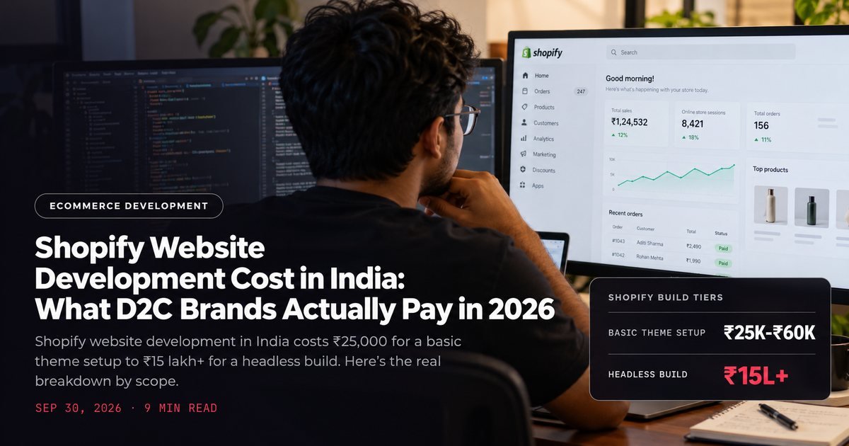 Shopify Website Development Cost in India: What D2C Brands Actually Pay in 2026