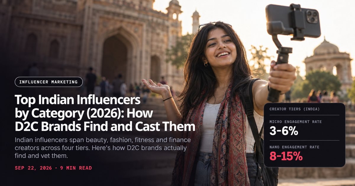 Top Indian Influencers by Category (2026): How D2C Brands Find and Cast Them
