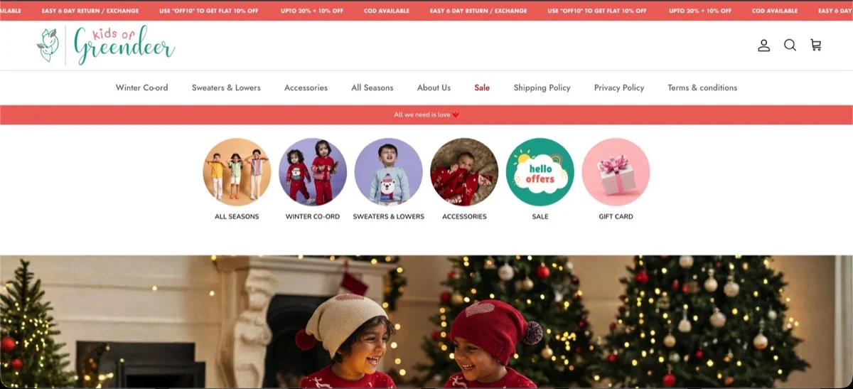 Ecommerce store built by Creator City