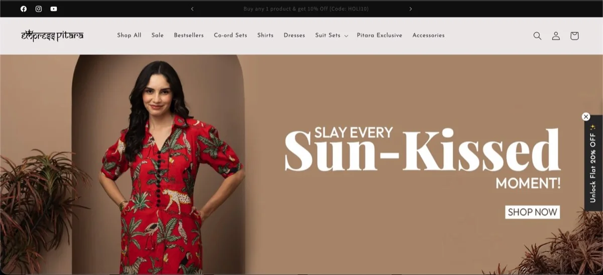 Ecommerce store built by Creator City